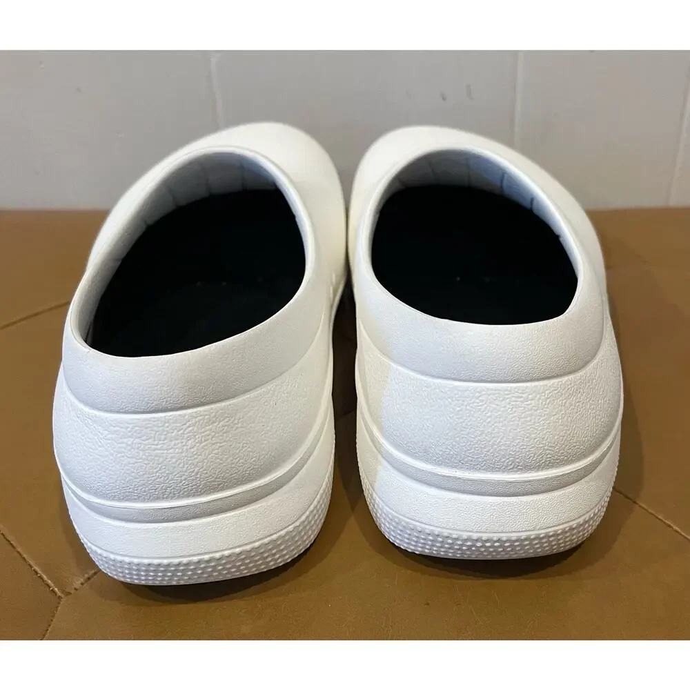 Crocs On-The-Clock Slip-On Clogs, White, Women's 10 ‎ Mens 8 Work Shoes Comfort